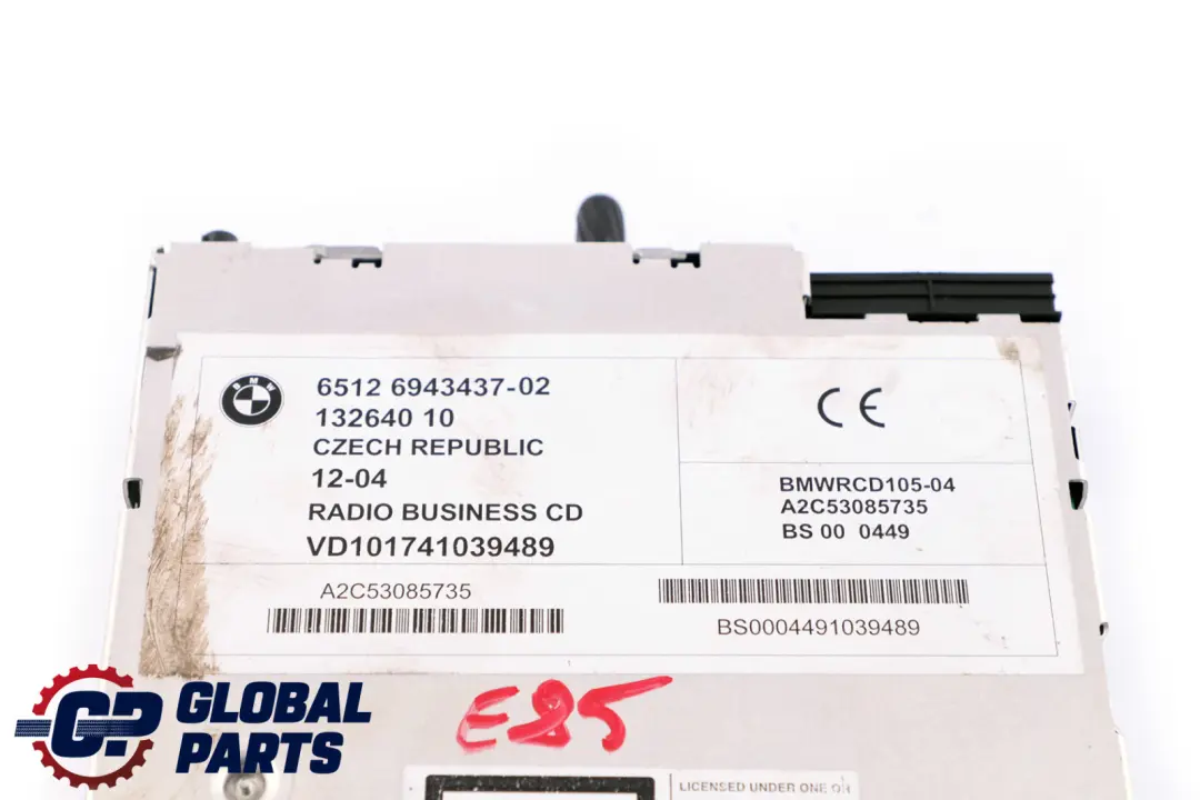 Lettore CD Radio Business 6512 per BMW X3 Z4 Serie E83 E85 E86 con numero di parte 6943437 BMW X3 Z4 Serie E83 E85 E86 Lettore CD Radio Business 6512 - SKU 6943437 - Numero di parte 6943437