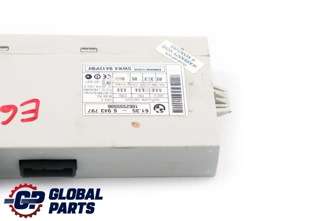 BMW E60 E61 E63 E64 CAS2 ECU Steuergerät Modul 6135 - SKU 6943797 - Teilenummer 6965050