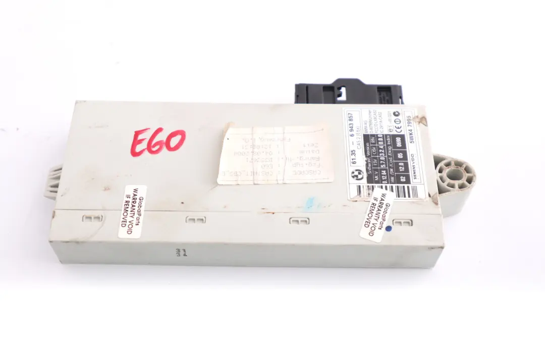 BMW 5 6 Series E60 E61 E63 CAS 2 Módulo Lectura Llave ECU - SKU 6943857 - Número de pieza 6965050