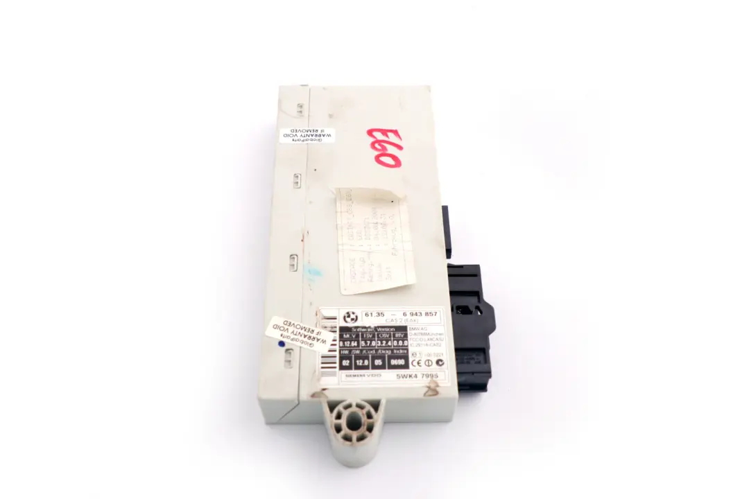 BMW 5 6 Series E60 E61 E63 CAS 2 Módulo Lectura Llave ECU - SKU 6943857 - Número de pieza 6965050