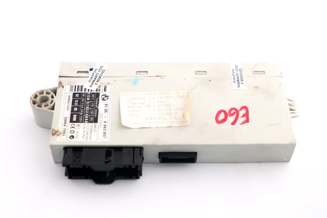 CAS 2 Módulo Lectura Llave ECU para BMW 5 6 Series E60 E61 E63 con número de pieza 6965050 BMW 5 6 Series E60 E61 E63 CAS 2 Módulo Lectura Llave ECU - SKU 6943857 - Número de pieza 6965050