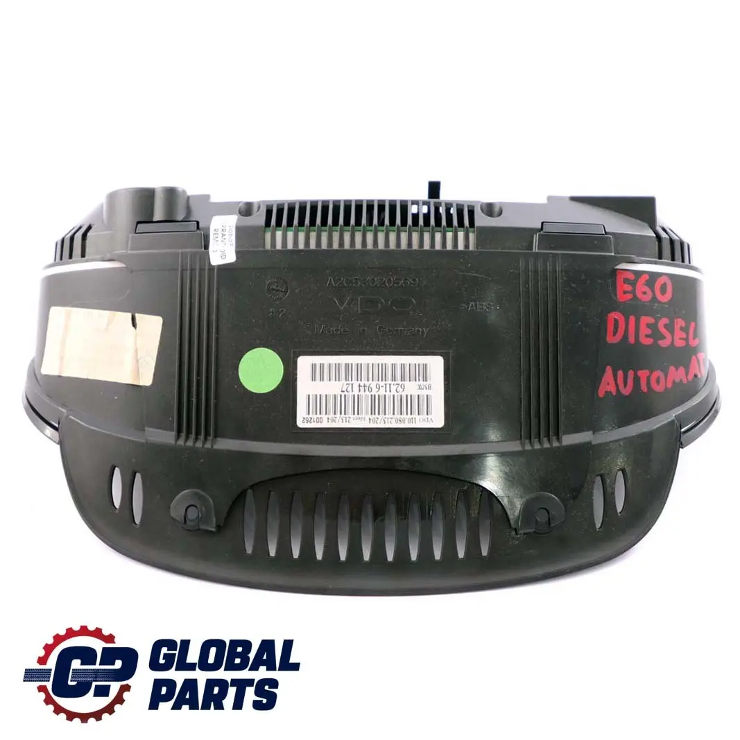 Instrument Cluster Speedo Clocks Automatic Diesel to BMW 5 Series E60 E61 with Part number 6944127 BMW 5 Series E60 E61 Instrument Cluster Speedo Clocks Automatic Diesel - SKU 6944127 - Part number 6944127