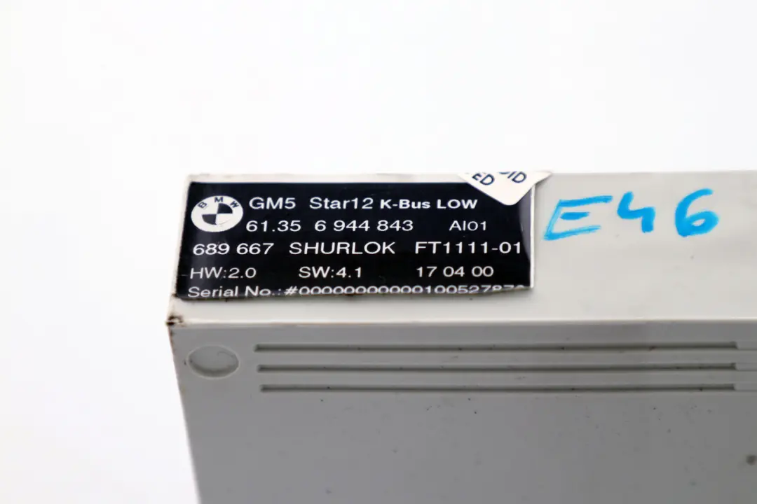 Grundmodul Karosserie-Steuereinheit GM5 Star12 für BMW 3 X3 er E46 E83 mit Teilenummer 6944843 BMW 3 X3 er E46 E83 Grundmodul Karosserie-Steuereinheit GM5 Star12 - SKU 6944843 - Teilenummer 6944843