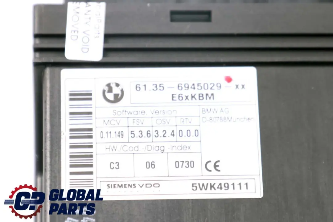 Body Control Module ECU Unidad De Control para BMW E60 E63 E64 con número de pieza 6945029 BMW E60 E63 E64 Body Control Module ECU Unidad De Control - SKU 6945029 - Número de pieza 6945029