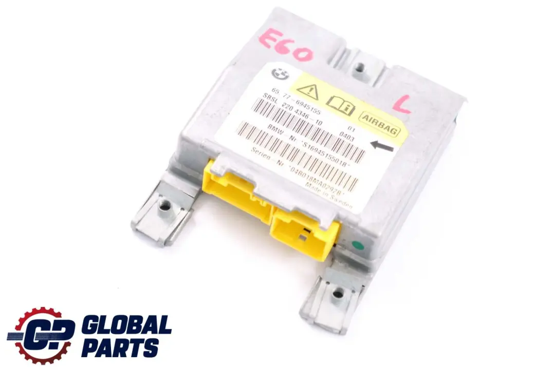 Left B-pillar Airbag Sensor N/S to BMW 5 6 Series E60 E61 E63 with Part number 6945155 BMW 5 6 Series E60 E61 E63 Left B-pillar Airbag Sensor N/S - SKU 6945155 - Part number 6945155