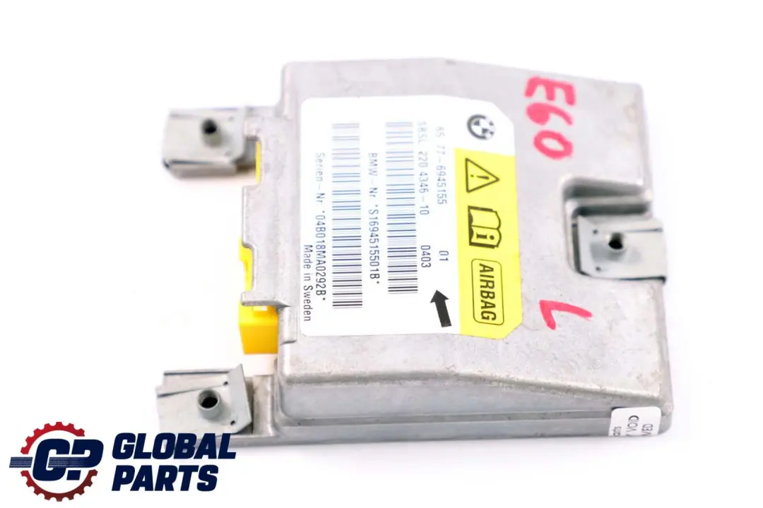 BMW 5 6 Series E60 E61 E63 Left B-pillar Airbag Sensor N/S - SKU 6945155 - Part number 6945155