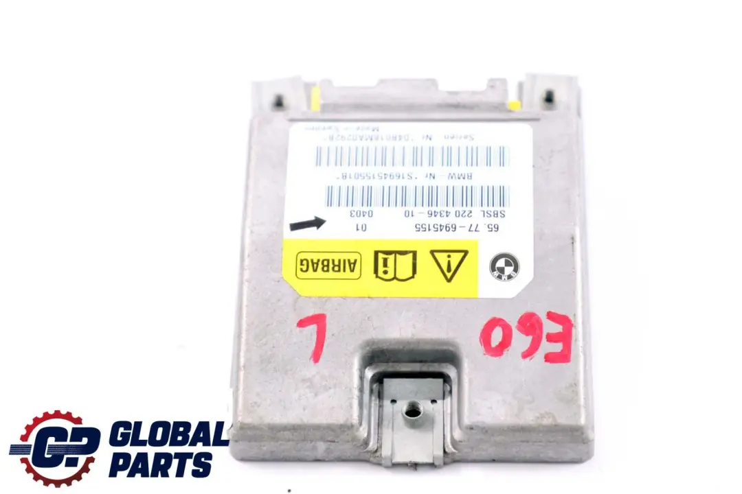 BMW 5 6 Series E60 E61 E63 Left B-pillar Airbag Sensor N/S - SKU 6945155 - Part number 6945155