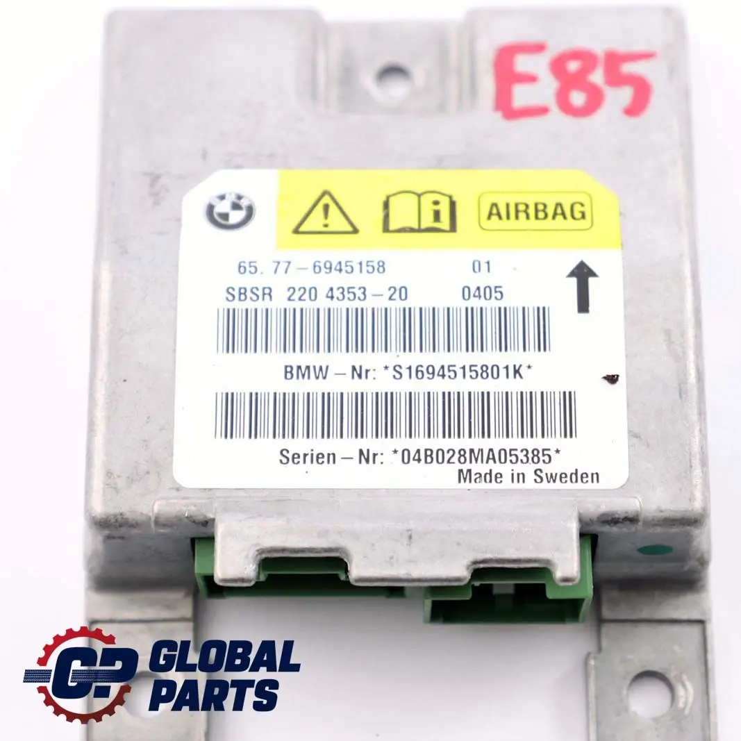 Sensor B-pillar Airbag Right O/S to BMW Z4 Series E85 with Part number 6945158 BMW Z4 Series E85 Sensor B-pillar Airbag Right O/S - SKU 6945158 - Part number 6945158