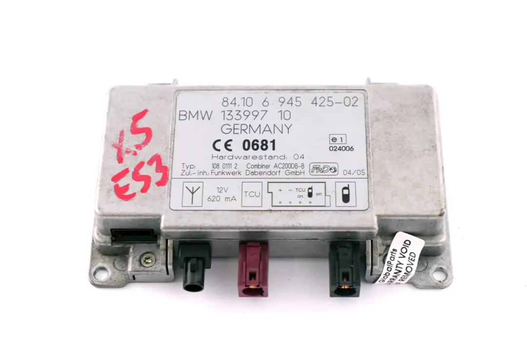 Antenne Souple Diplexer Commande Module pour BMW X5 Z4 E46 E53 E85 E87 à propos du numéro de pièce 6945425 BMW X5 Z4 E46 E53 E85 E87 Antenne Souple Diplexer Commande Module - SKU 6945425 - Numéro de pièce 6945425