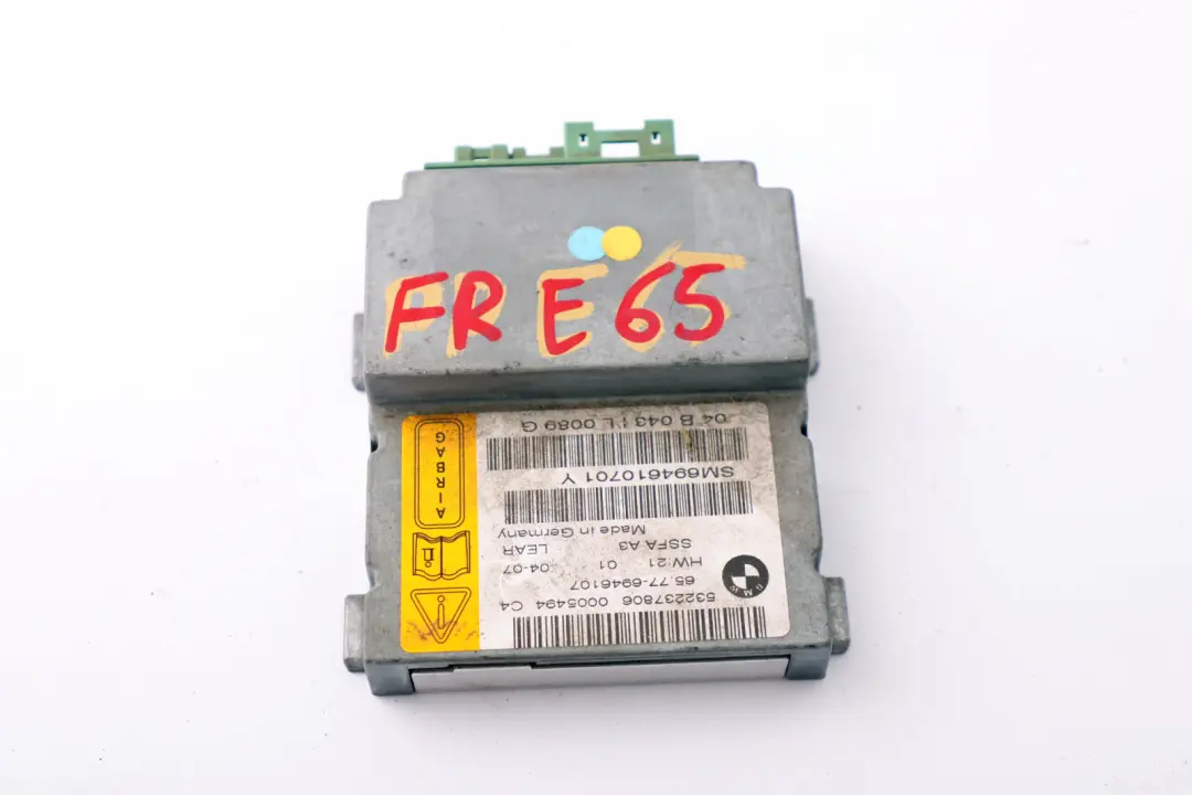 Fahrersitz Airbag Sensor Steuergerät Modul für BMW E65 E66 mit Teilenummer 6946107 BMW E65 E66 Fahrersitz Airbag Sensor Steuergerät Modul - SKU 6946107 - Teilenummer 6946107