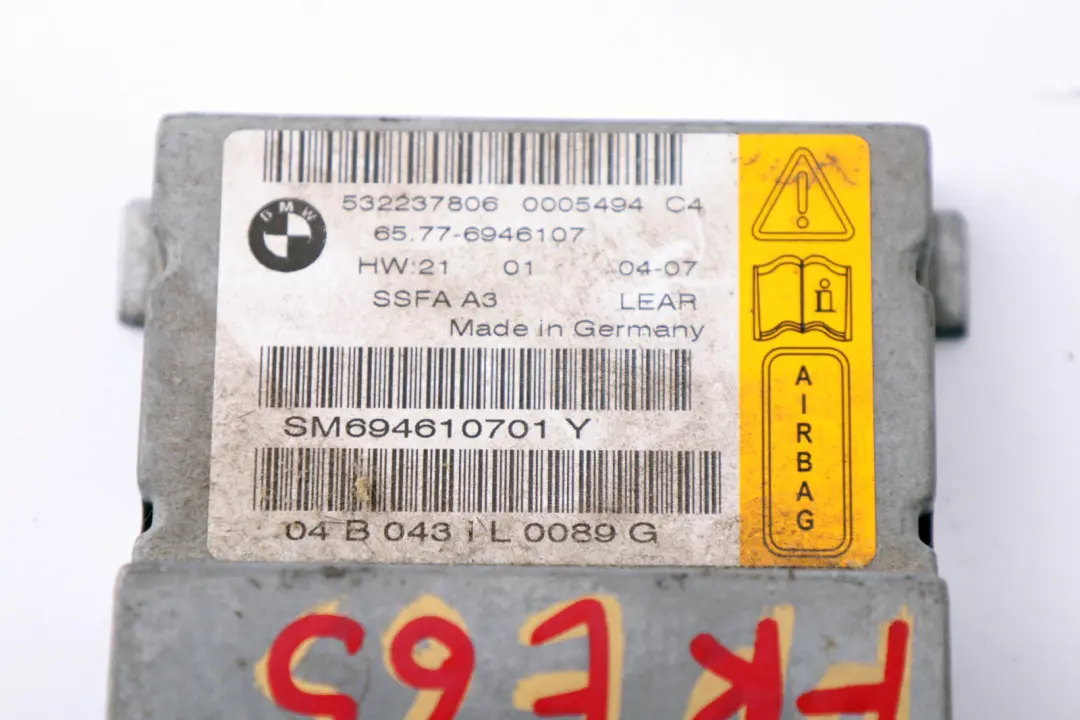 BMW E65 E66 Asiento Conductor Sensor Unidad de Control Módulo - SKU 6946107 - Número de pieza 6946107