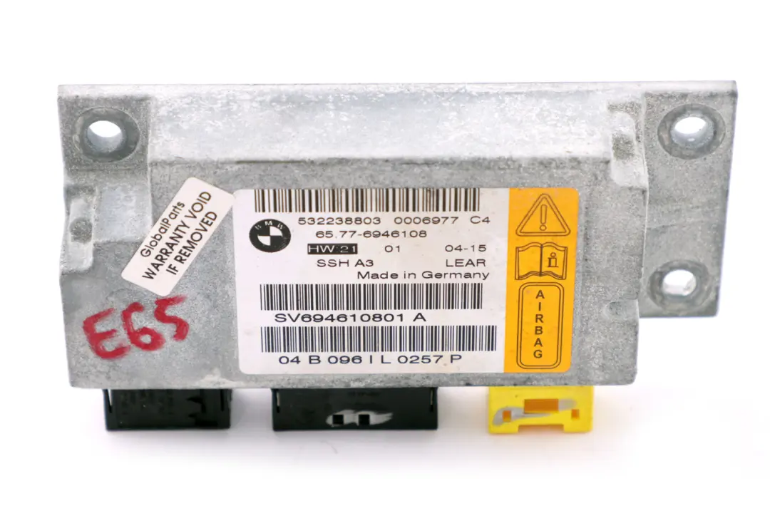 Sensor Sitz Hinten für BMW 7 er E65 E66 E67 mit Teilenummer 6946108 BMW 7 er E65 E66 E67 Sensor Sitz Hinten - SKU 6946108 - Teilenummer 6946108