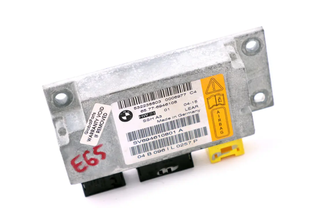 Sensor Moduł Poduszek Airbag do BMW E65 E66 E67 o numerze 6946108 BMW E65 E66 E67 Sensor Moduł Poduszek Airbag - SKU 6946108 - Numer Części 6946108