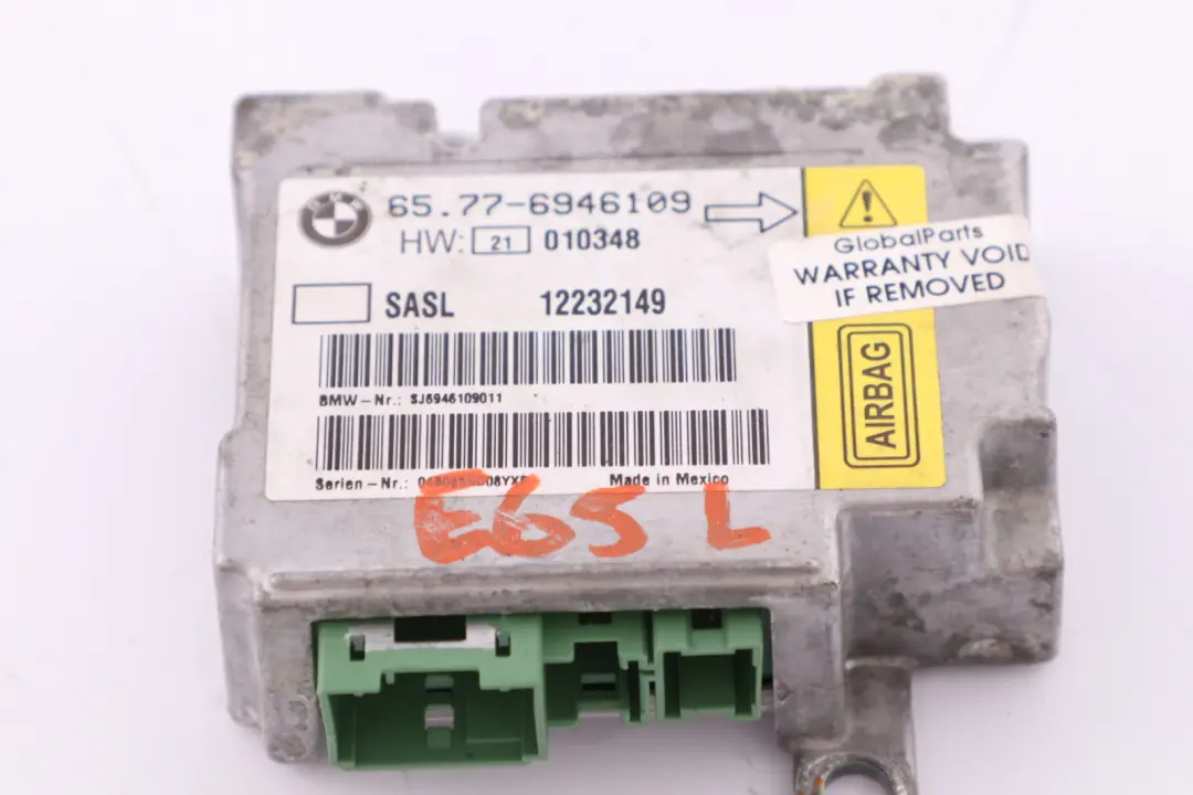 Sensor moduł airbag poduszek lewy 6920468 do BMW E65 o numerze 6946109 BMW E65 Sensor moduł airbag poduszek lewy 6920468 - SKU 6946109 - Numer Części 6946109