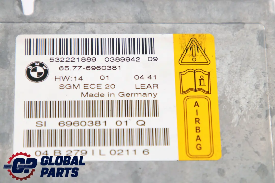BMW E60 E61 Airbag ECU Unidad De Control Gateway Modulo - SKU 6946384 - Número de pieza 6946384