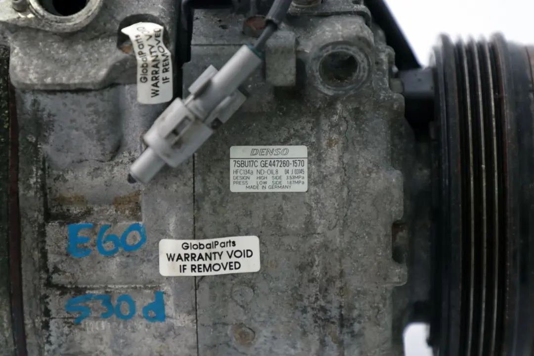 Compressor BMW E60 E61 Diesel M57N2 Air Con Conditioning Pump to with Part number 6946871 Compressor BMW E60 E61 Diesel M57N2 Air Con Conditioning Pump - SKU 6946871 - Part number 6946871