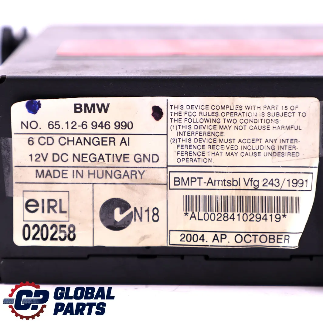 6-disc CD Changer Without Magazine to BMW Z4 Series E85 with Part number 6946990 BMW Z4 Series E85 6-disc CD Changer Without Magazine - SKU 6946990 - Part number 6946990