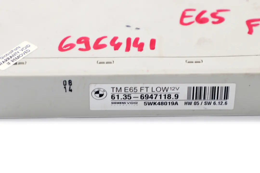 Control Unit Door Front Driver Side to BMW 7 Series E65 E66 E67 with Part number 6947118 BMW 7 Series E65 E66 E67 Control Unit Door Front Driver Side - SKU 6947118 - Part number 6947118