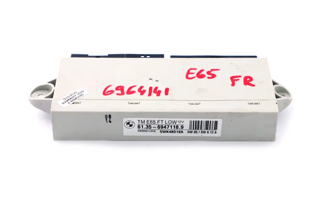 Control Unit Door Front Driver Side to BMW 7 Series E65 E66 E67 with Part number 6947118 BMW 7 Series E65 E66 E67 Control Unit Door Front Driver Side - SKU 6947118 - Part number 6947118