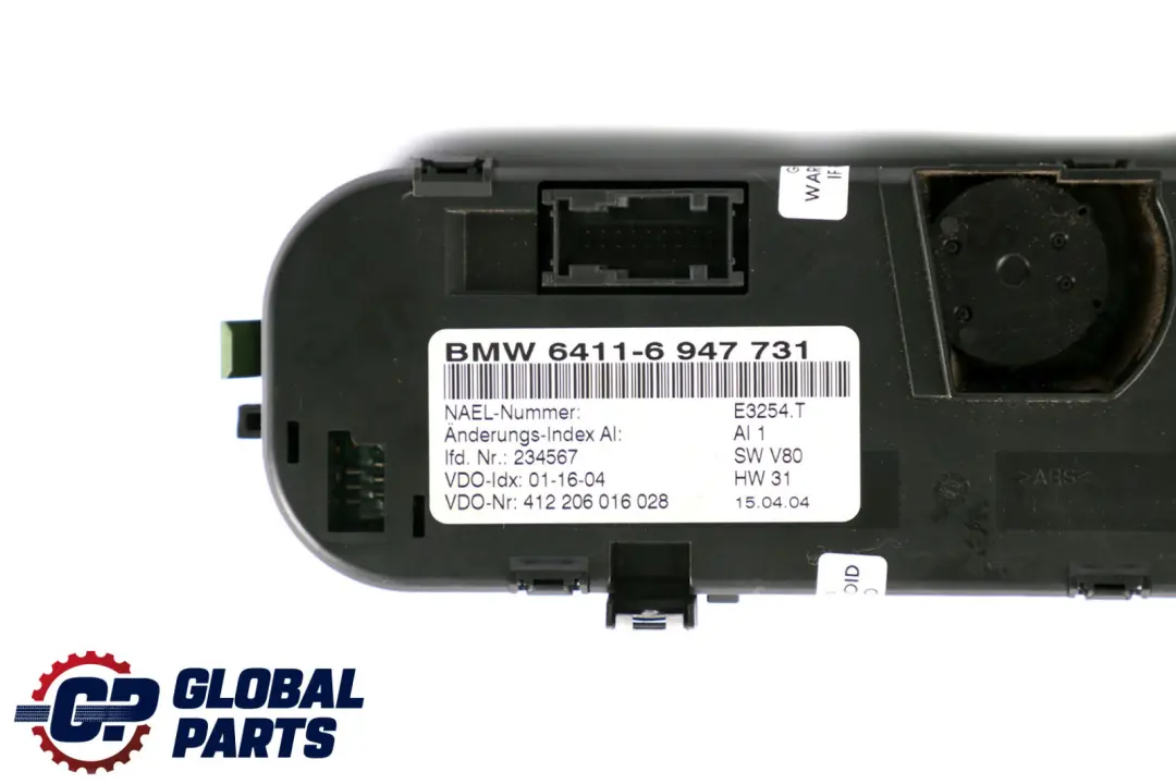 BMW Z4 E85 Automatic A/C Air Conditioning Switch Control Panel - SKU 6947731 - Part number 9129440