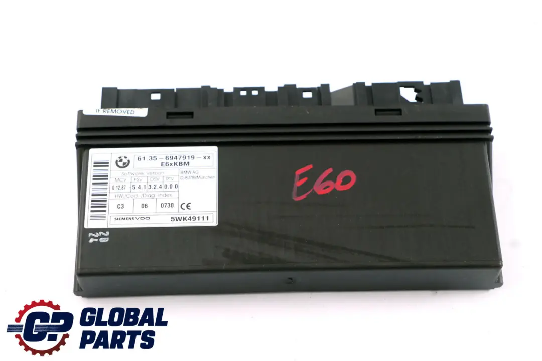 BMW E60 E63 E64 Modulo Controllo Corpo ECU 6135 - SKU 6947919 - Numero di parte 6947919