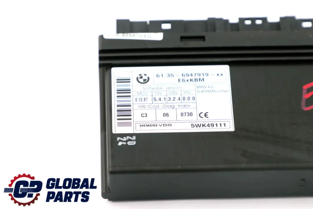 BMW E60 E63 E64 Module De Contrôle De La Carrosserie ECU 6135 - SKU 6947919 - Numéro de pièce 6947919