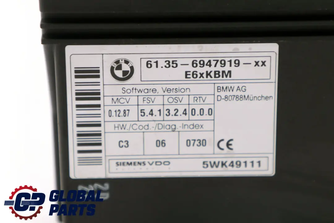 BMW E60 E63 E64 Body Control Module ECU 6135 - SKU 6947919 - Número de pieza 6947919