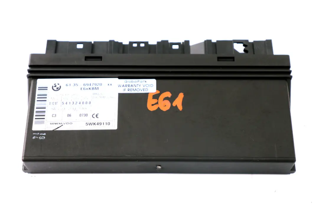 Body Control Module ECU Control Unit High to BMW 5 Series E61 Touring with Part number 9136040 BMW 5 Series E61 Touring Body Control Module ECU Control Unit High - SKU 6947920 - Part number 9136040