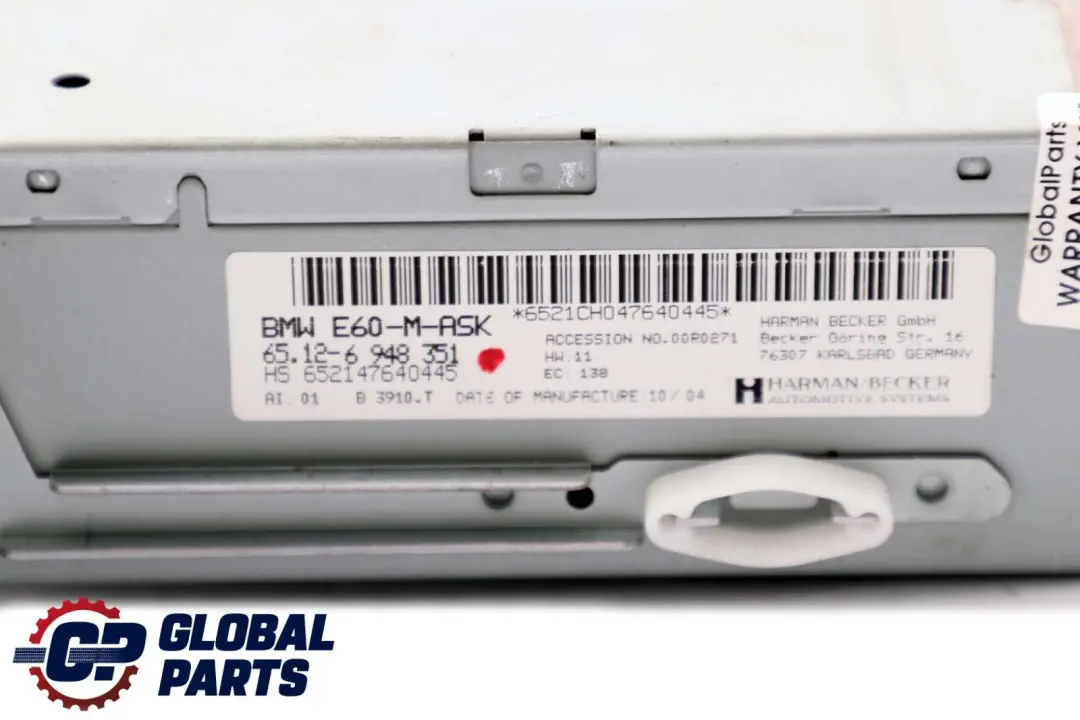 M-Audio Controlador del Sistema de Navegación Unidad Principal para BMW E60 con número de pieza 6948351 BMW E60 M-Audio Controlador del Sistema de Navegación Unidad Principal - SKU 6948351 - Número de pieza 6948351