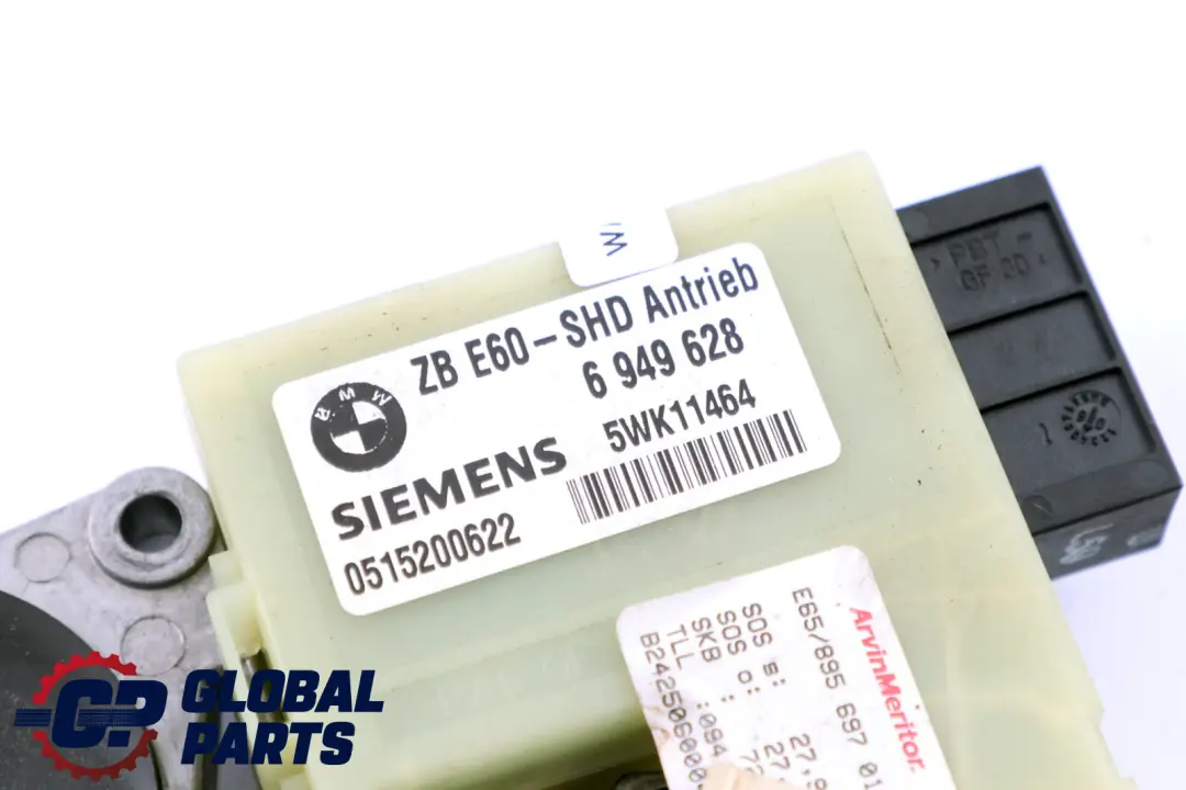 Tetto apribile Scorrevole Finestra Motore Unità di Trasmissione per BMW E60 E65 con numero di parte 6949628 BMW E60 E65 Tetto apribile Scorrevole Finestra Motore Unità di Trasmissione - SKU 6949628 - Numero di parte 6949628
