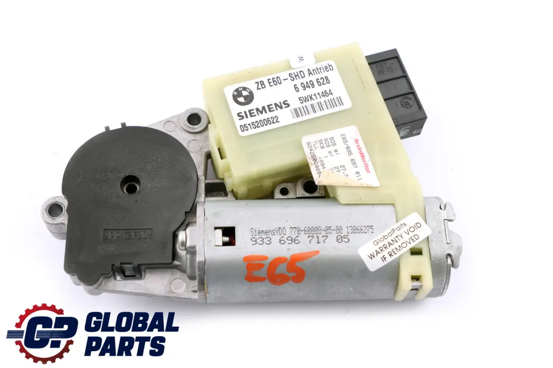 Tetto apribile Scorrevole Finestra Motore Unità di Trasmissione per BMW E60 E65 con numero di parte 6949628 BMW E60 E65 Tetto apribile Scorrevole Finestra Motore Unità di Trasmissione - SKU 6949628 - Numero di parte 6949628