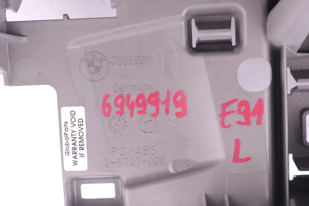 BMW 3 Series E91 E91N LCI Trim Panel Railing Left Trunk Boot Grey N/S 7068909 - SKU 6949919 - Part number 6949919