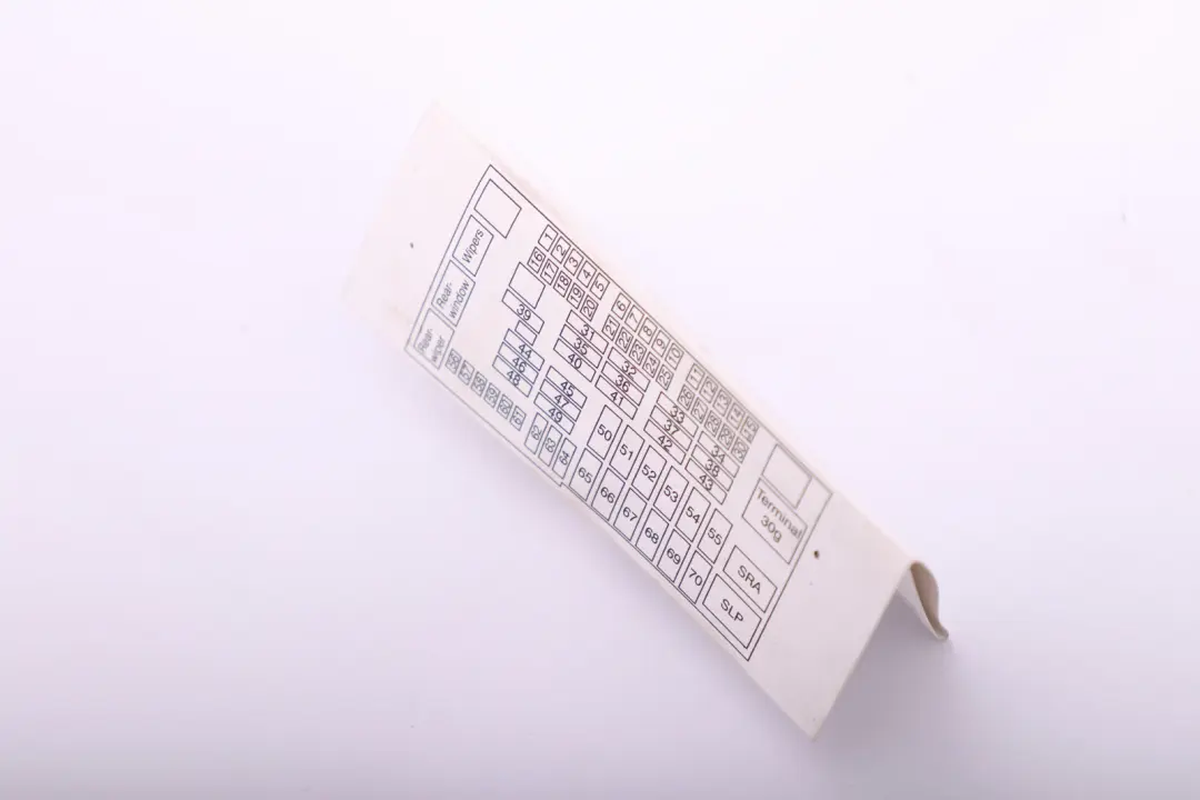 BMW 1 3 Series E87 E90 E91 Key Map Fuse Grouping - SKU 6950250 - Part number 6950250