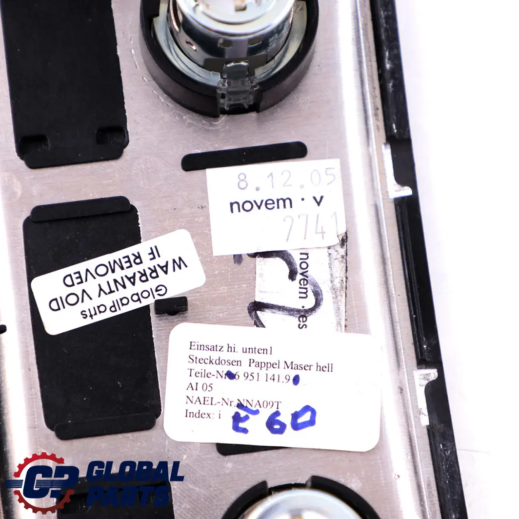 BMW 5 Series E60 E61 Cover Centre Console Rear Poplar Woodgrain Light - SKU 6951141 - Part number 6951141