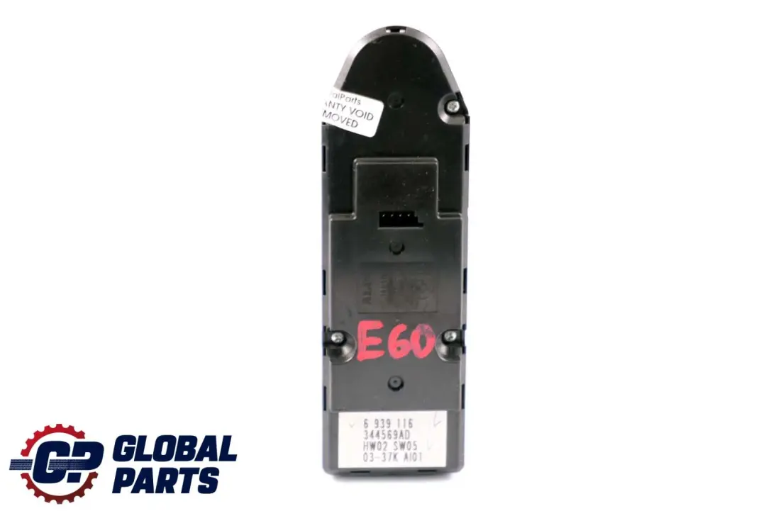 Interruttore alzacristalli lato guida destro per BMW 5 E60 E61 con numero di parte 6939116 BMW 5 E60 E61 Interruttore alzacristalli lato guida destro - SKU 6951931 - Numero di parte 6939116