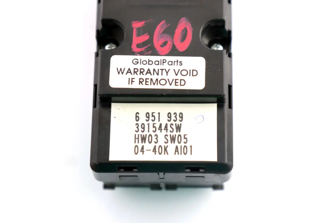 Switch Window Lifter Driver's Side Right O/S to BMW 5 Series E60 E61 with Part number 6951939 BMW 5 Series E60 E61 Switch Window Lifter Driver's Side Right O/S - SKU 6951939 - Part number 6951939