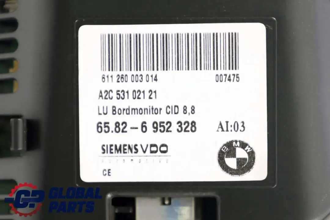  Navegador A Bordo BMW E60 E63 Pantalla De Monitor 8,8" - SKU 6952328 - Número de pieza 6952328