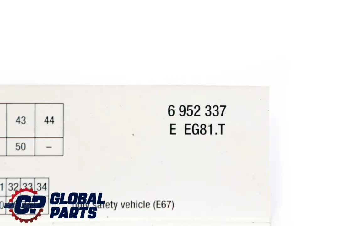 BMW E65 E66 Key Map Fuse Grouping - SKU 6952337 - Part number 6987936