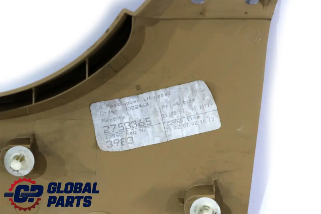BMW MINI Cooper One R56 Lateral entry trim panel bottom front left N/S Beige - SKU 6952355 - Part number 7136791