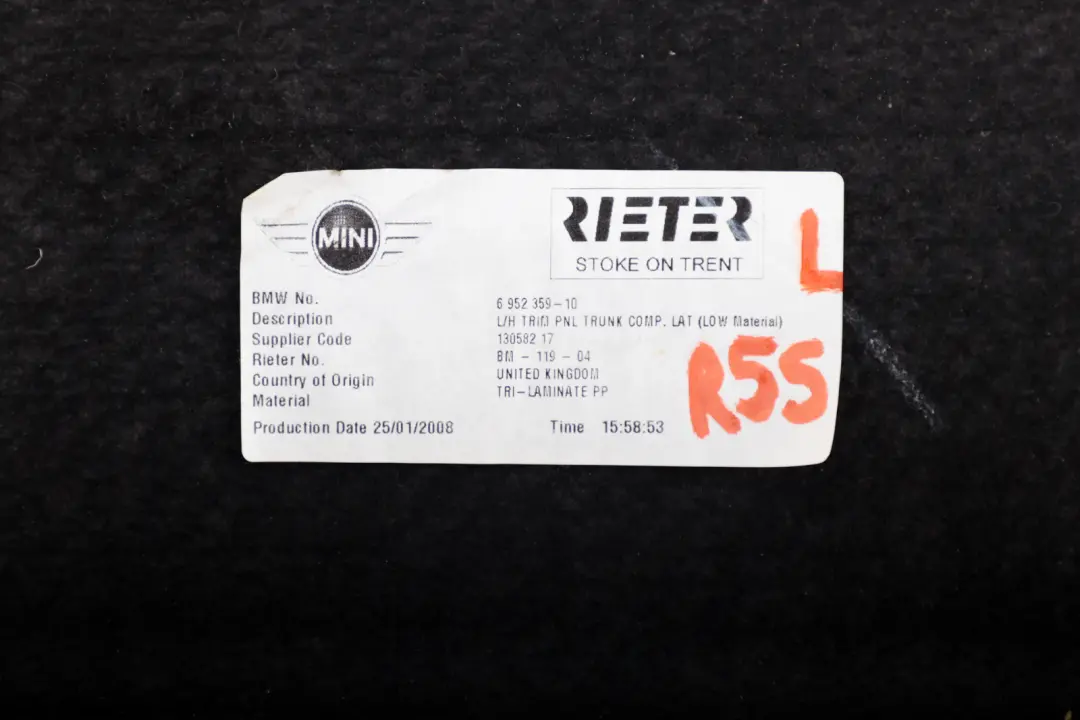 Verkleidung Gepäckraum links 5147 für Mini R55 LCI mit Teilenummer 6952359 Mini R55 LCI Verkleidung Gepäckraum links 5147 - SKU 6952359 - Teilenummer 6952359