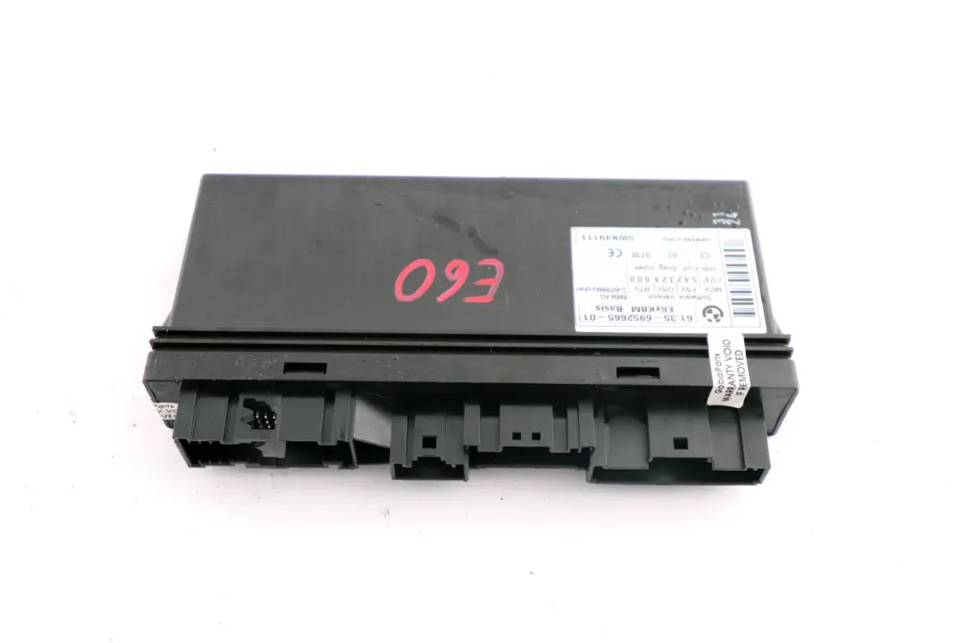 Body Control Module ECU Control Unit to BMW 5 6 Series E60 E63 E64 with Part number 9176069 BMW 5 6 Series E60 E63 E64 Body Control Module ECU Control Unit - SKU 6952665 - Part number 9176069