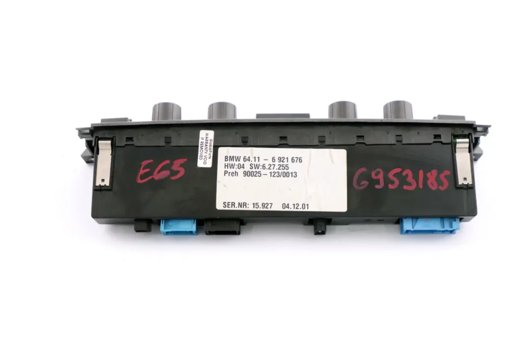 Bedienteil Klimaautomatik für BMW 7 er E65 mit Teilenummer 6953185 BMW 7 er E65 Bedienteil Klimaautomatik - SKU 6953185 - Teilenummer 6953185