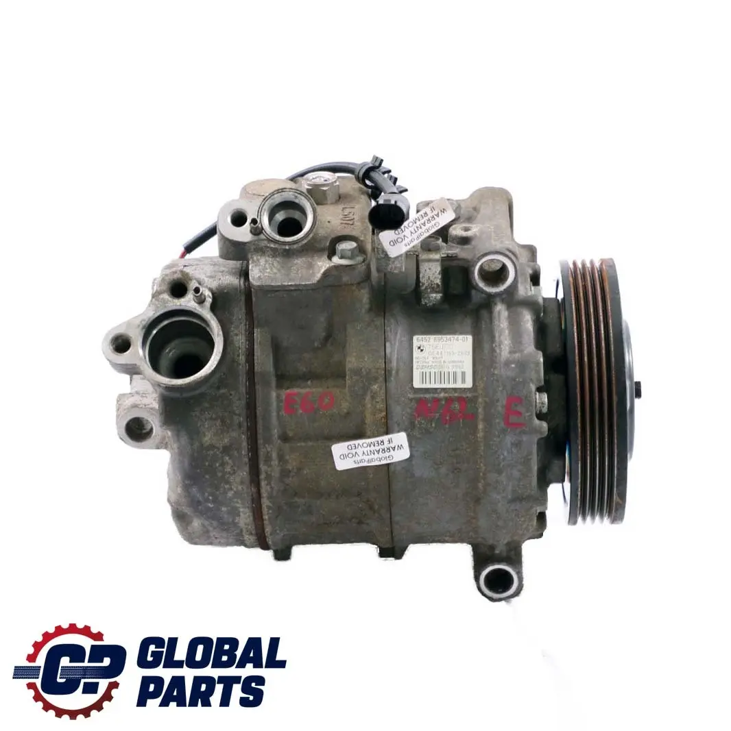 N62 Bomba Compresor Aire Acondicionado para BMW E60 E61 E63 E64 con número de pieza 6953474 BMW E60 E61 E63 E64 N62 Bomba Compresor Aire Acondicionado - SKU 6953474 - Número de pieza 6953474