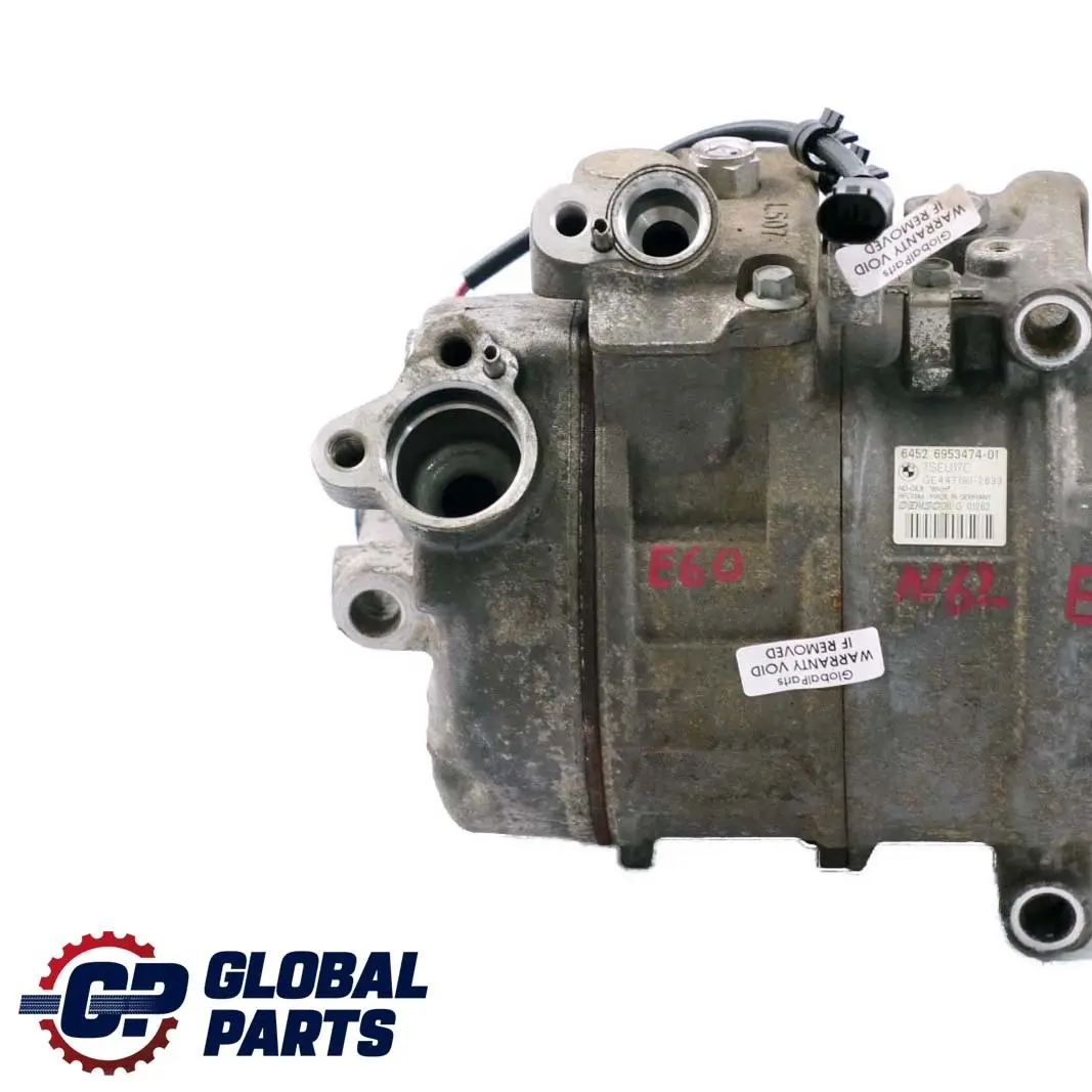 N62 Bomba Compresor Aire Acondicionado para BMW E60 E61 E63 E64 con número de pieza 6953474 BMW E60 E61 E63 E64 N62 Bomba Compresor Aire Acondicionado - SKU 6953474 - Número de pieza 6953474