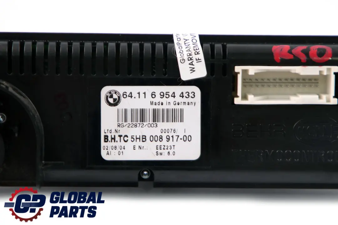 Heater Control Panel Air Conditioning to Mini Cooper R50 R52 Automatic with Part number 6962469 Mini Cooper R50 R52 Automatic Heater Control Panel Air Conditioning - SKU 6954433 - Part number 6962469