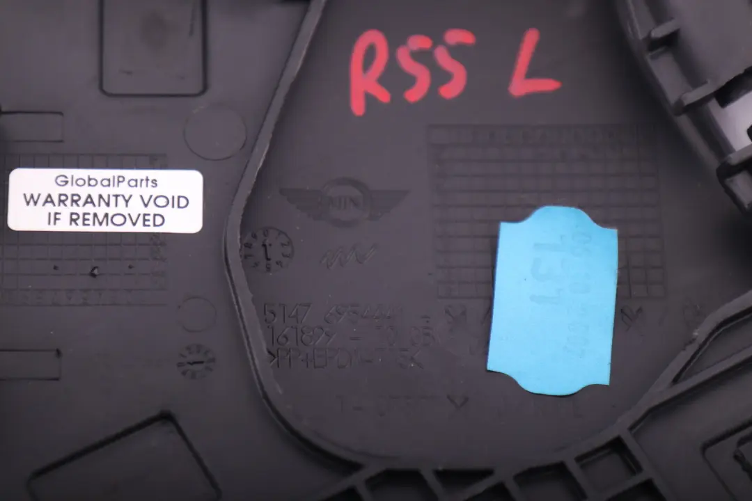 R55N LCI Panel embellecedor tapa maletero izquierda para Mini Clubman R55 con número de pieza 6954441 Mini Clubman R55 R55N LCI Panel embellecedor tapa maletero izquierda - SKU 6954441 - Número de pieza 6954441