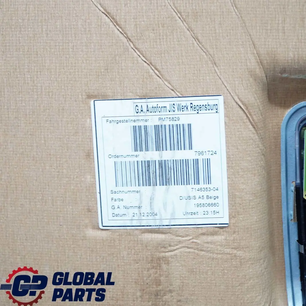 Genuine BMW 1 Series E87 E87N LCI Beige Headlining Roof Lining 7146353 7661724 to with Part number 6956006 Genuine BMW 1 Series E87 E87N LCI Beige Headlining Roof Lining 7146353 7661724 - SKU 6956006 - Part number 6956006