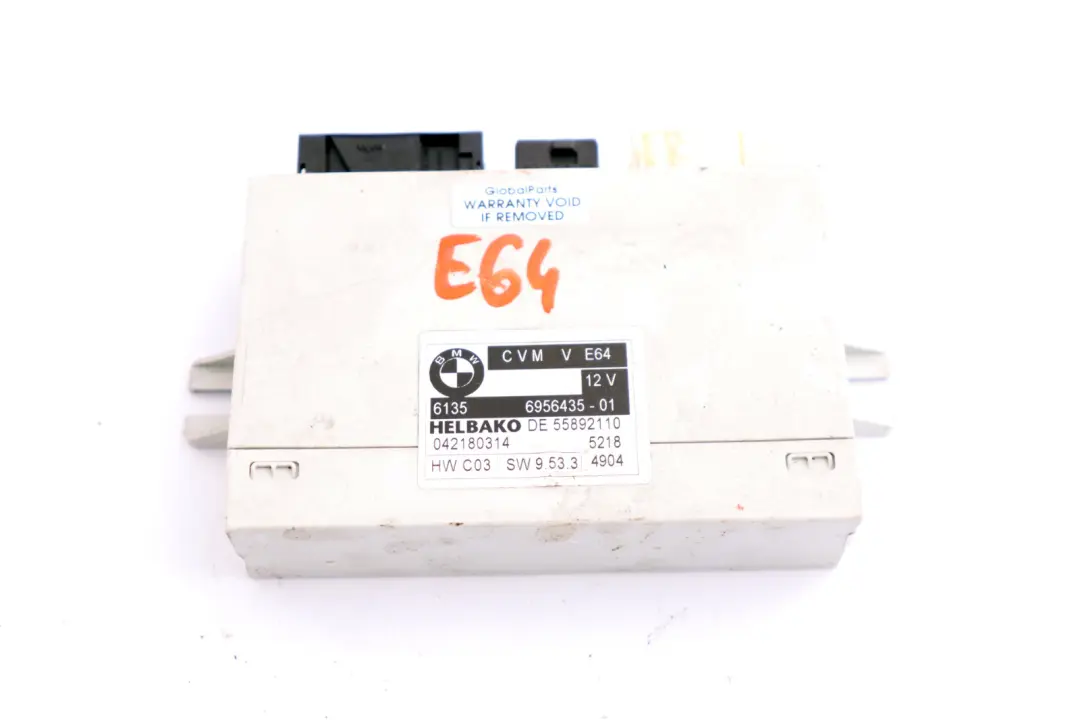 E64N Cabrio Convertible Folding Top Roof ECU Module to BMW 6 Series E64 with Part number 7209145 BMW 6 Series E64 E64N Cabrio Convertible Folding Top Roof ECU Module - SKU 6956435 - Part number 7209145