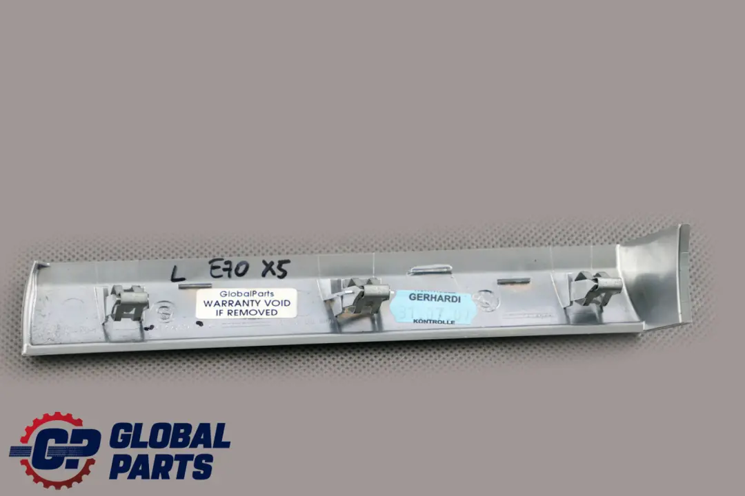 Moldura Decorativa Delantera Izquierda Perlglanz Cromada para BMW X5 E70 X6 E71 con número de pieza 6956691 BMW X5 E70 X6 E71 Moldura Decorativa Delantera Izquierda Perlglanz Cromada - SKU 6956691 - Número de pieza 6956691