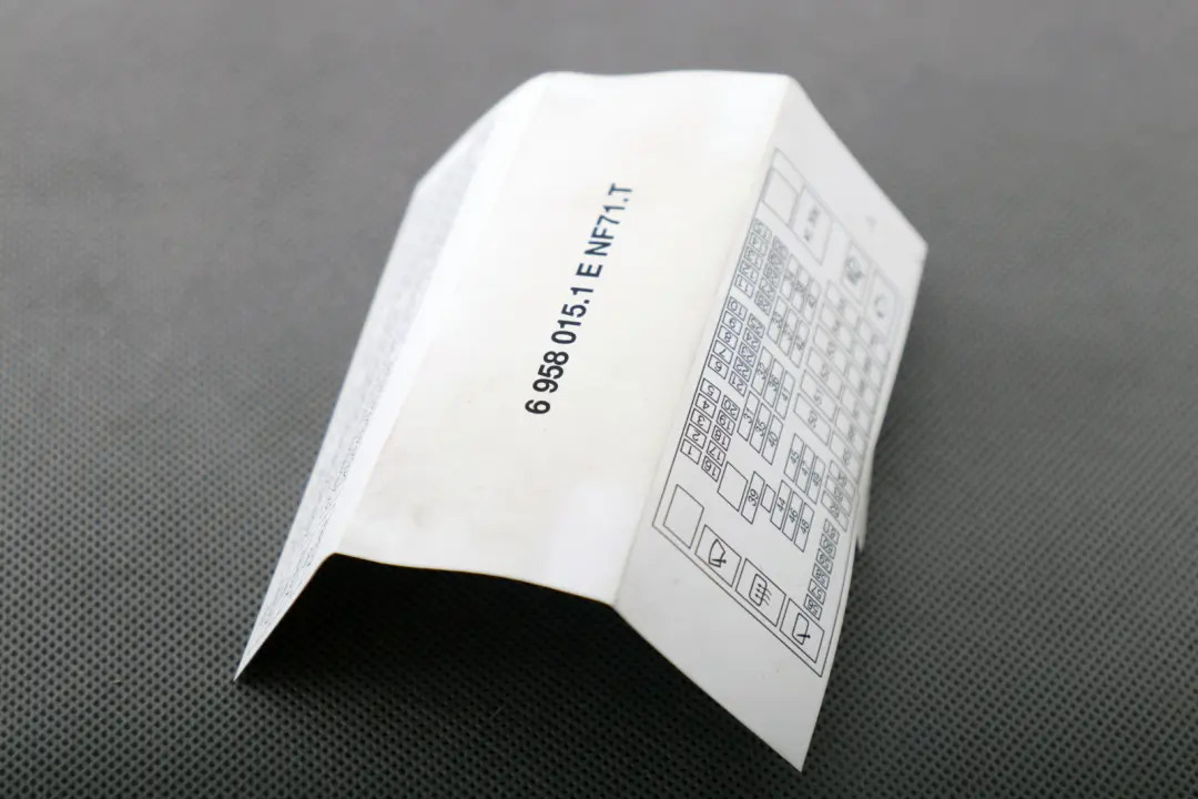 Carte clé Attribution de l'emplacement des groupes de fusibles pour BMW E90 à propos du numéro de pièce 6958015 BMW E90 Carte clé Attribution de l'emplacement des groupes de fusibles - SKU 6958015 - Numéro de pièce 6958015